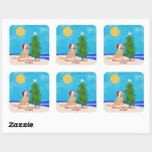 Sinterklaas Gouden Hond Kerst Wensen Aangepaste St Vierkante Sticker (Vel)