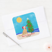 Sinterklaas Gouden Hond Kerst Wensen Aangepaste St Vierkante Sticker (Envelop)