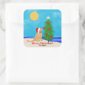 Sinterklaas Gouden Hond Kerst Wensen Aangepaste St Vierkante Sticker (Tas)