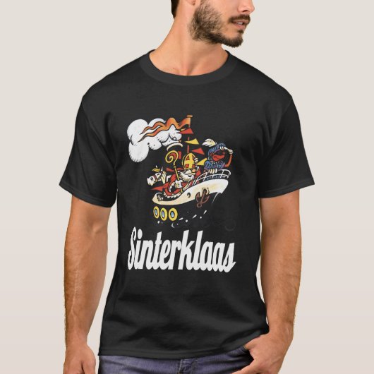 Sinterklaas Grappige Sinterklaasboot Zwarte Piet A T-shirt (Voorkant)
