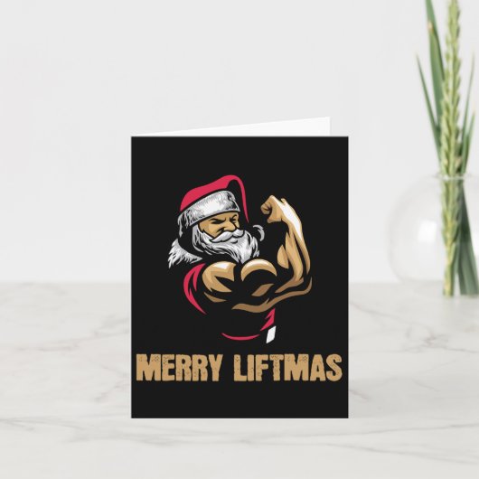 Sinterklaas Gym Bodybuilding Fitness Vrolijke Lift Kaart (Voorkant)