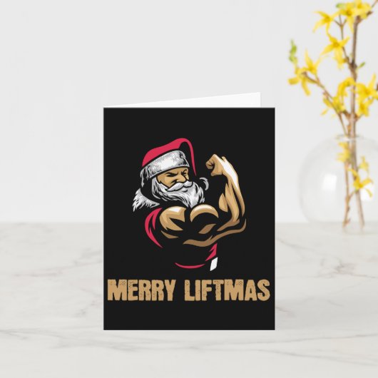 Sinterklaas Gym Bodybuilding Fitness Vrolijke Lift Kaart (Gele Bloem)