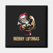 Sinterklaas Gym Bodybuilding Fitness Vrolijke Lift Magneet (Voorkant)