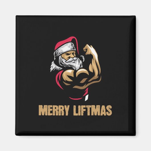 Sinterklaas Gym Bodybuilding Fitness Vrolijke Lift Magneet (Voorkant)