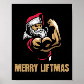 Sinterklaas Gym Bodybuilding Fitness Vrolijke Lift Poster (Voorkant)