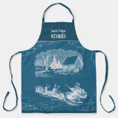 Sinterklaas' Helper Blauwe Moderne Kerst Schort (Voorkant)