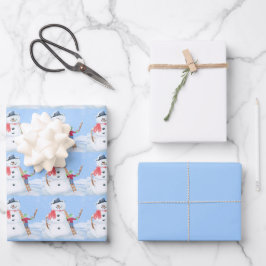 Sinterklaas Helper Bouw Een Gekke Sneeuwman Inpakpapier Vel