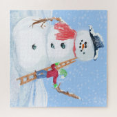 Sinterklaas Helper Bouw Een Gekke Sneeuwman Legpuzzel (Horizontaal)