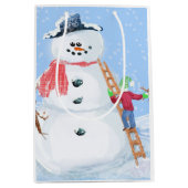 Sinterklaas Helper Bouw Een Gekke Sneeuwman Medium Cadeauzakje (Voorkant)