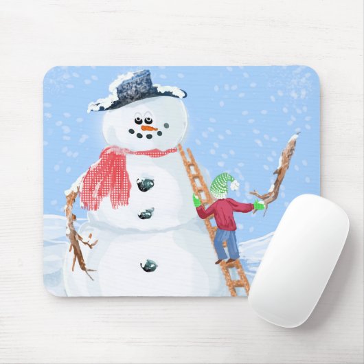 Sinterklaas Helper Bouw Een Gekke Sneeuwman Muismat (Met muis)