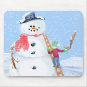 Sinterklaas Helper Bouw Een Gekke Sneeuwman Muismat (Voorkant)