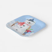 Sinterklaas Helper Bouw Een Gekke Sneeuwman Papieren Bordje (Gebogen)