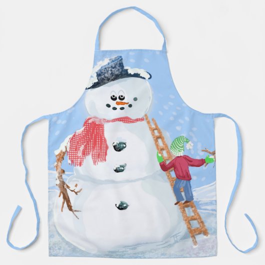 Sinterklaas Helper Bouw Een Gekke Sneeuwman Schort (Voorkant)