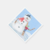 Sinterklaas Helper Bouw Een Gekke Sneeuwman Servet (Hoek)