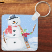 Sinterklaas Helper Bouw Een Gekke Sneeuwman Sleutelhanger (Achterkant)