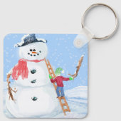 Sinterklaas Helper Bouw Een Gekke Sneeuwman Sleutelhanger (Achterkant)