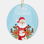 Sinterklaas, herten en snowman keramisch ornament (Links)