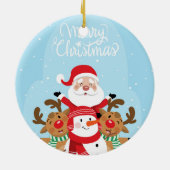 Sinterklaas, herten en snowman keramisch ornament (Achterkant)