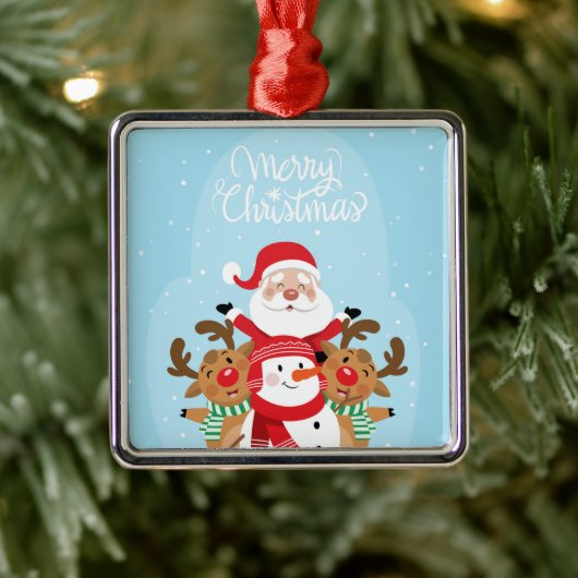 Sinterklaas, herten en snowman metalen ornament (Boom)