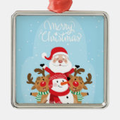 Sinterklaas, herten en snowman metalen ornament (Voorkant)