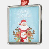 Sinterklaas, herten en snowman metalen ornament (Links)
