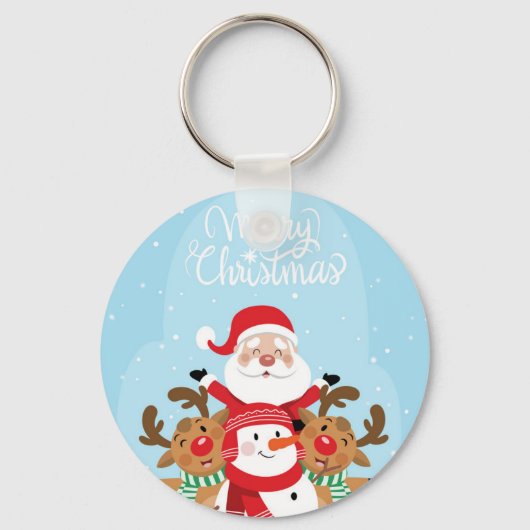 Sinterklaas, herten en snowman sleutelhanger (Voorkant)