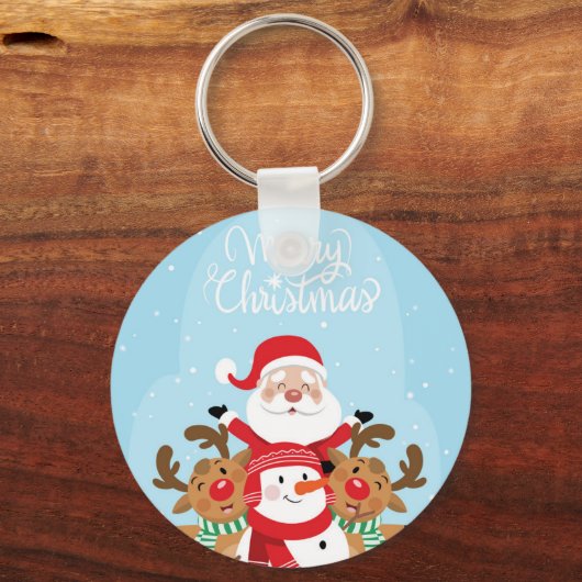 Sinterklaas, herten en snowman sleutelhanger (Voorkant)