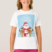 Sinterklaas, herten en snowman t-shirt (Voorkant)
