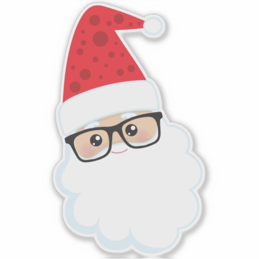 Sinterklaas, hipster-kerstman, Kerstmis, bril Sticker (Voorkant)