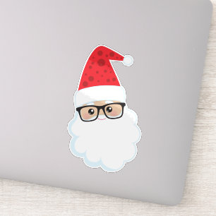 Sinterklaas, hipster-kerstman, Kerstmis, bril Sticker