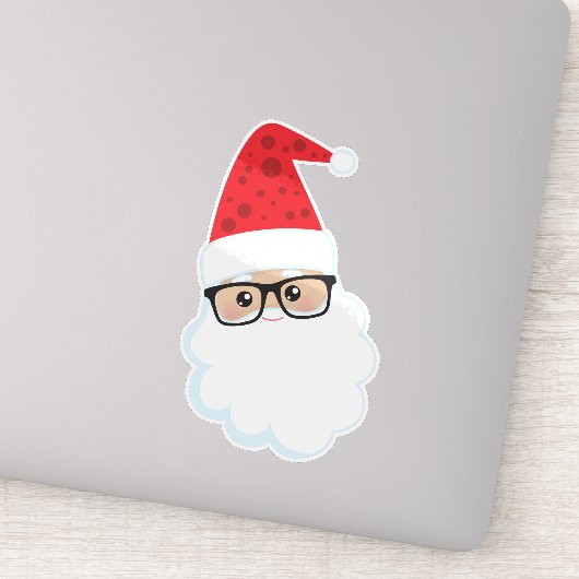 Sinterklaas, hipster-kerstman, Kerstmis, bril Sticker (Detail)