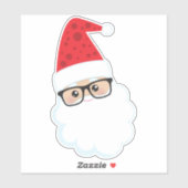 Sinterklaas, hipster-kerstman, Kerstmis, bril Sticker (Vel)