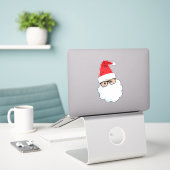 Sinterklaas, hipster-kerstman, Kerstmis, bril Sticker (Laptop op bureau)