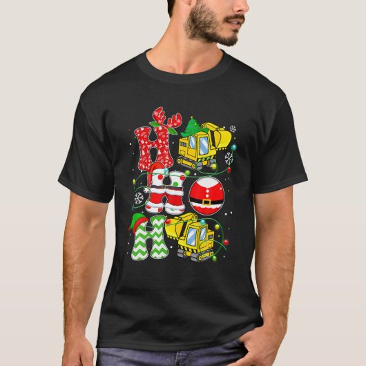 Sinterklaas Ho Ho Ho Graafmachine Graver Kerstmis T-shirt (Voorkant)