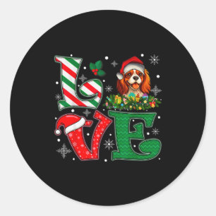 Sinterklaas hoed Liefde Cavalier King Charles Span Ronde Sticker