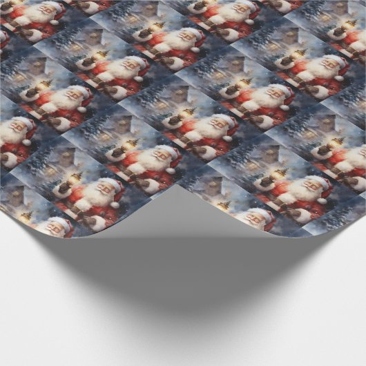 Sinterklaas Holding Lantern Cadeaupapier (Hoek)