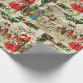 Sinterklaas, Holly Berry en Birds Collage Cadeaupapier (Hoek)