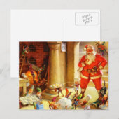 Sinterklaas houdt toezicht op zijn elfen die koekj feestdagenkaart (Voorkant / Achterkant)