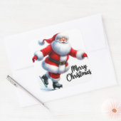 Sinterklaas houdt van schaatsen tijdens de Feestda Vierkante Sticker (Envelop)