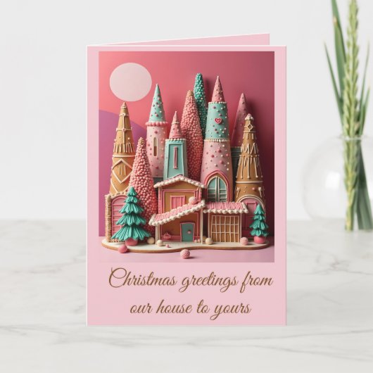 Sinterklaas Huizen Kitsch Germaanse Kerst  Kaart (Voorkant)