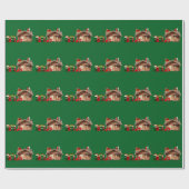 Sinterklaas Hustle Green Wrapping Paper Cadeaupapier (Vlak)