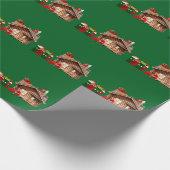 Sinterklaas Hustle Green Wrapping Paper Cadeaupapier (Hoek)