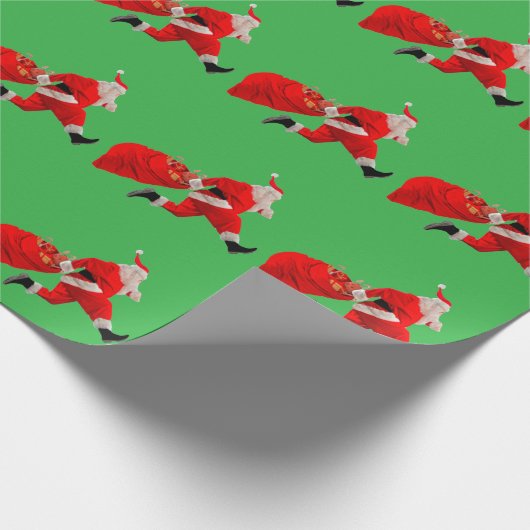 Sinterklaas Hustle Green Wrapping Paper Cadeaupapier (Hoek)