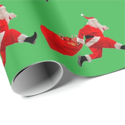 Sinterklaas Hustle Green Wrapping Paper Cadeaupapier (Rol Hoek)