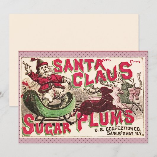 Sinterklaas  illustratieslee feestdagenkaart (Voorkant / Achterkant)