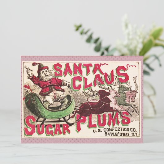 Sinterklaas  illustratieslee feestdagenkaart (Staand voorkant)