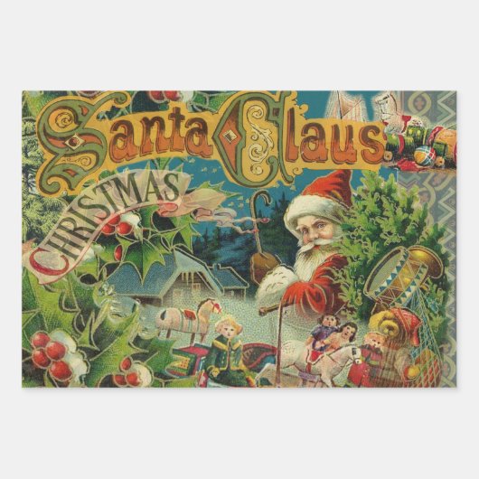 Sinterklaas  illustratieslee inpakpapier vel (Voorkant 3)