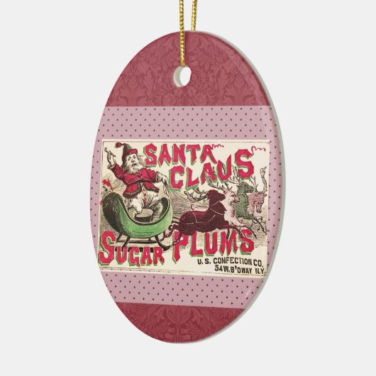 Sinterklaas illustratieslee keramisch ornament (Links)