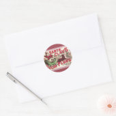 Sinterklaas  illustratieslee ronde sticker (Envelop)