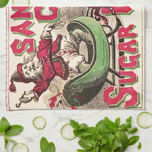 Sinterklaas illustratieslee theedoek (Gevouwen)